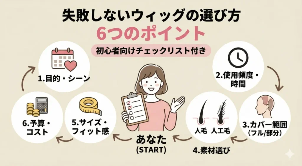 失敗しないウィッグの選び方6つのポイント｜初心者向けチェックリスト