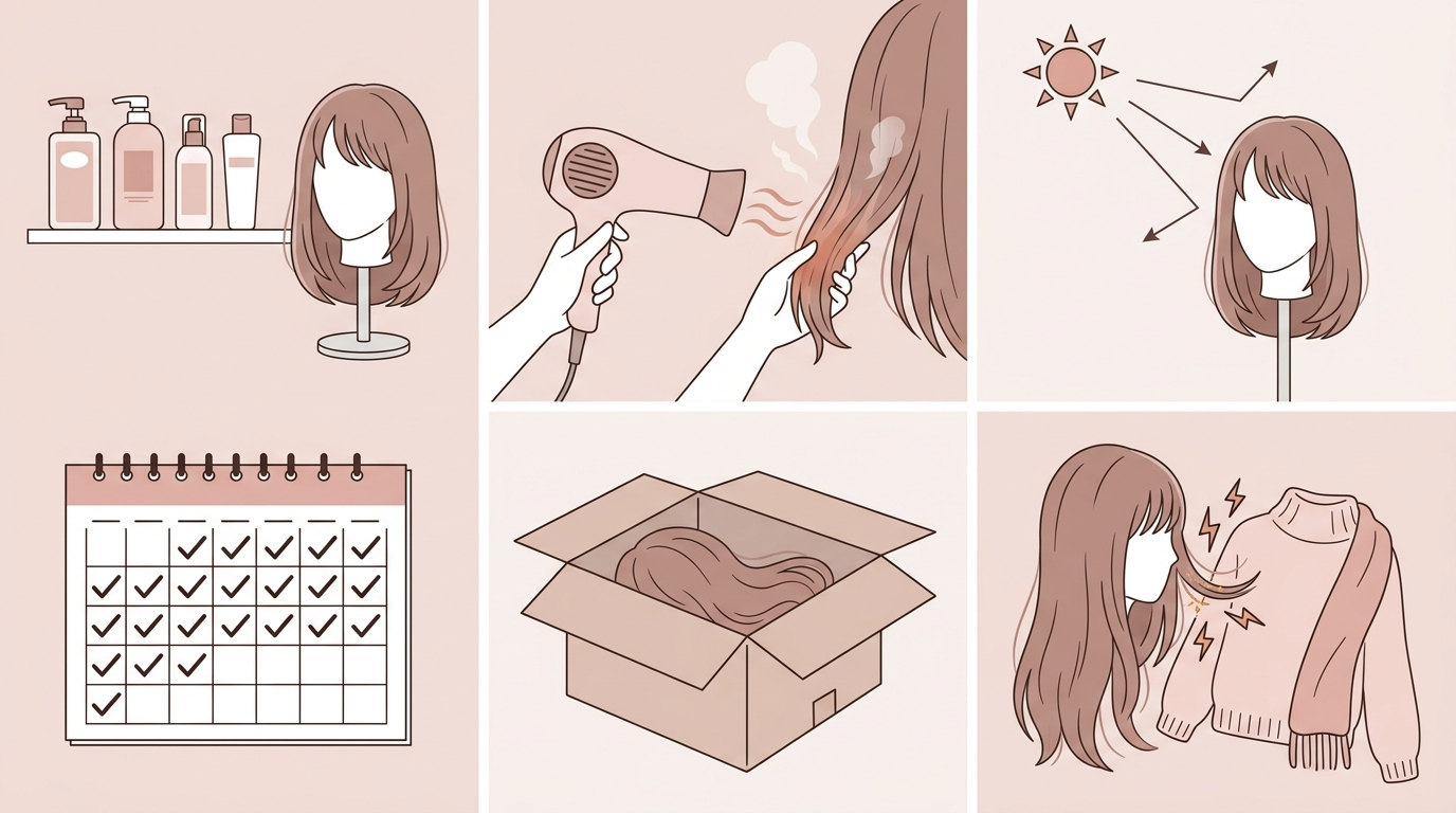 人毛ウィッグを乾燥させる5つの習慣
