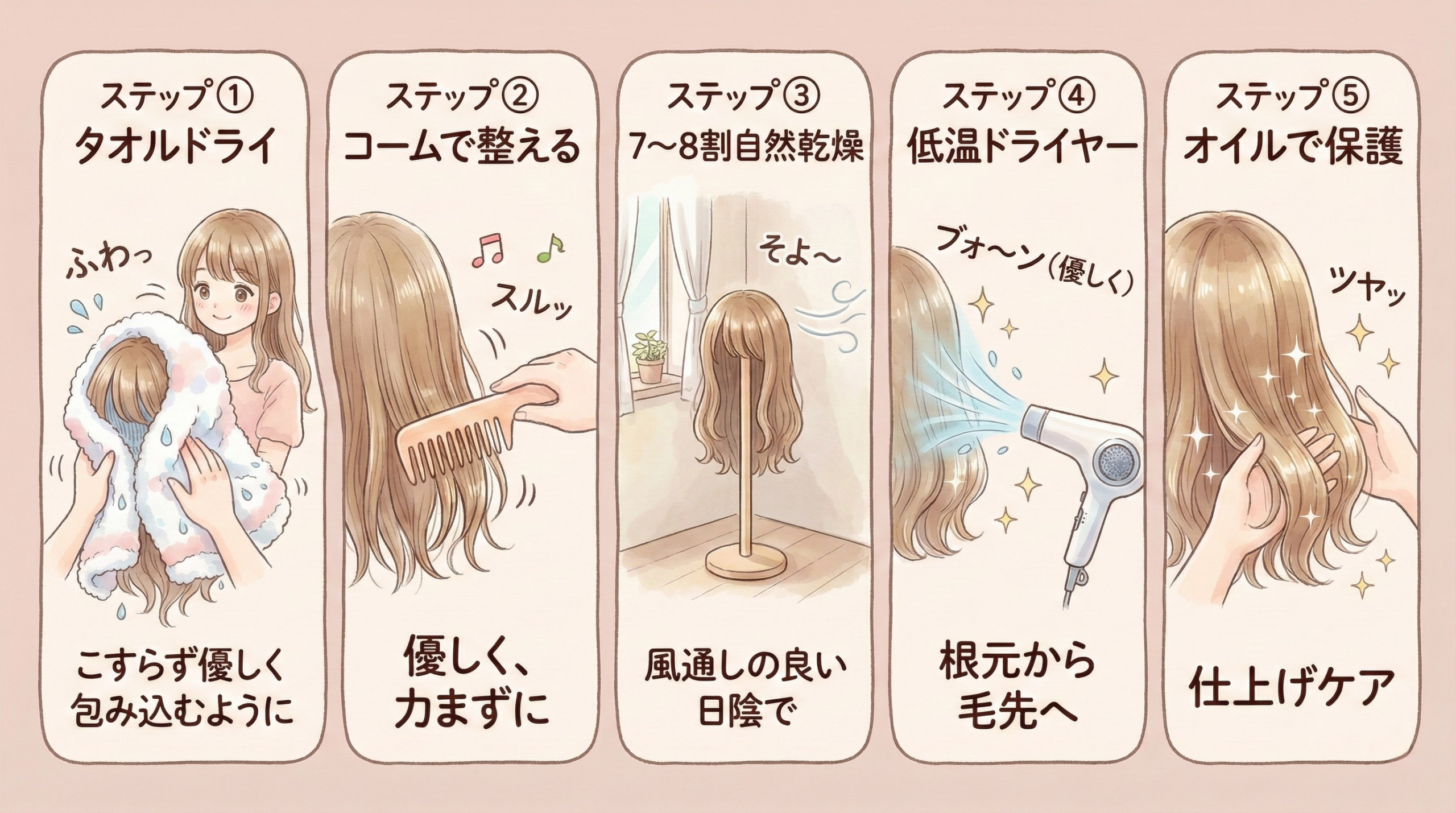 人毛ウィッグの乾かし方