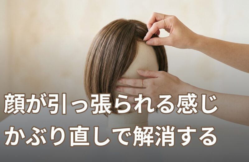 ウィッグをかぶると顔のシワが引っ張られる・引き上がる感じがする：原因とかぶり直し手順